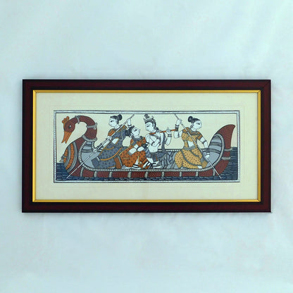 Shri Radha-Krishna Nauka-vihar Pattachitra Painting