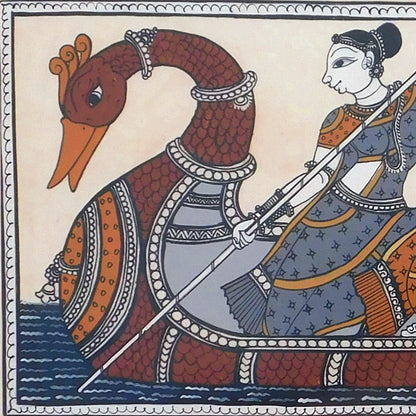 Shri Radha-Krishna Nauka-vihar Pattachitra Painting