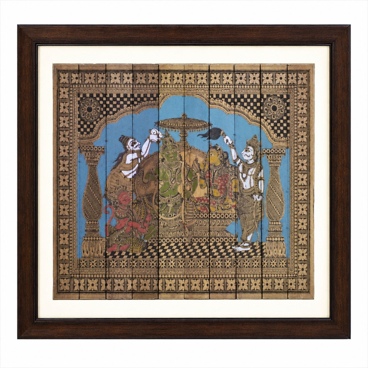 Rama Darbar —  Hand-Carved Artwork Using Natural Pigments On Palm-Leaf