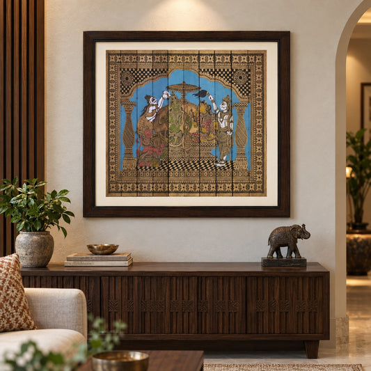 Rama Darbar —  Hand-Carved Artwork Using Natural Pigments On Palm-Leaf