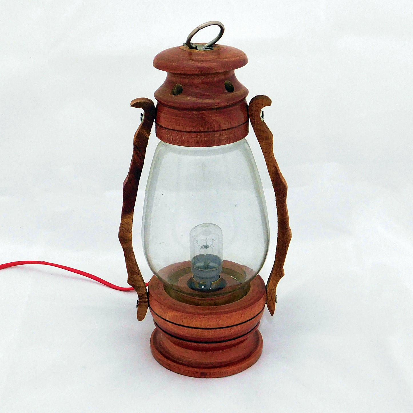 Handcrafted Wooden Electric Lantern/lamp with Warm Light