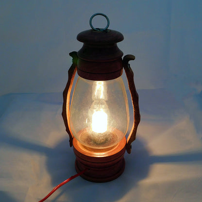Handcrafted Wooden Electric Lantern/lamp with Warm Light