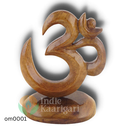 Handcrafted Wooden Om (ॐ)