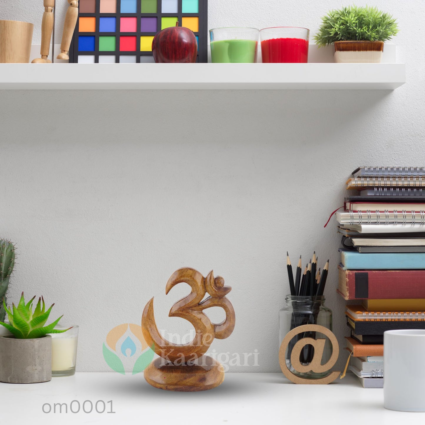 Handcrafted Wooden Om (ॐ)