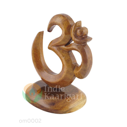 Handcrafted Wooden Om (ॐ)