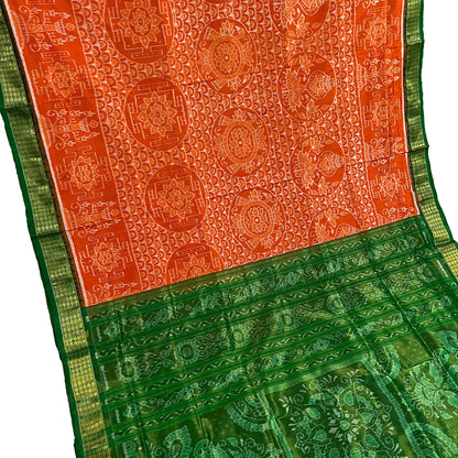 Luxurious Sambalpuri Silk Saree with Tissue Aanchal & Border