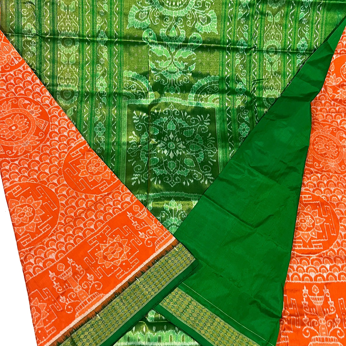 Luxurious Sambalpuri Silk Saree with Tissue Aanchal & Border