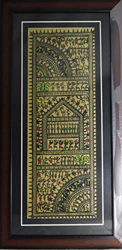 Tribal Art Pattachitra Painting on tussar silk fabric