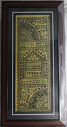 Tribal Art Pattachitra Painting on tussar silk fabric